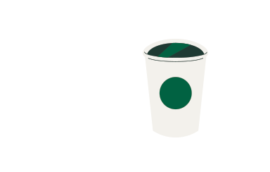 starbucks cup with green circle dot